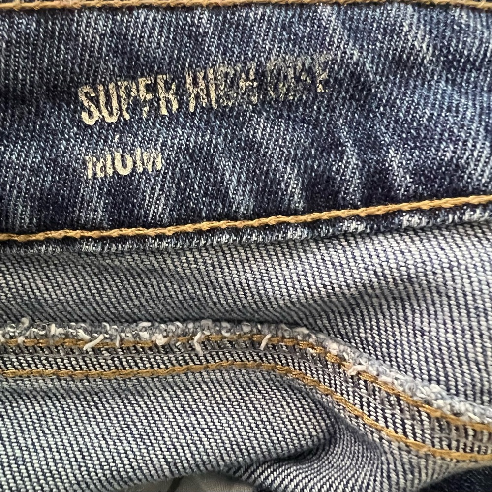 By Rewash Super High Rise Mom Jeans Blue Distressed Raw Hem Eco 11/30 - Picture 9 of 10